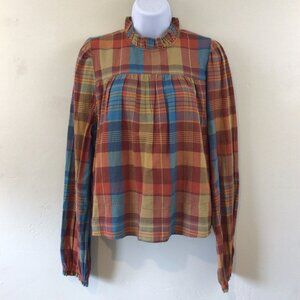 Basin + Range Ruffle Organic Cotton Cuff Flannel Long Sleeve Shirt
